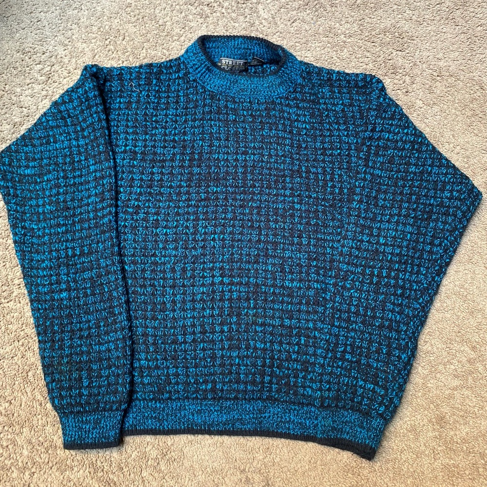 Blue and Black Knit Sweater